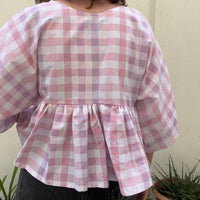 Gingham Rose et blanc