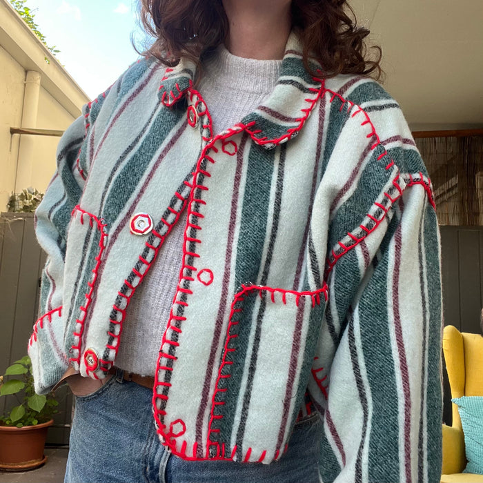 Jacket Crop a rayures