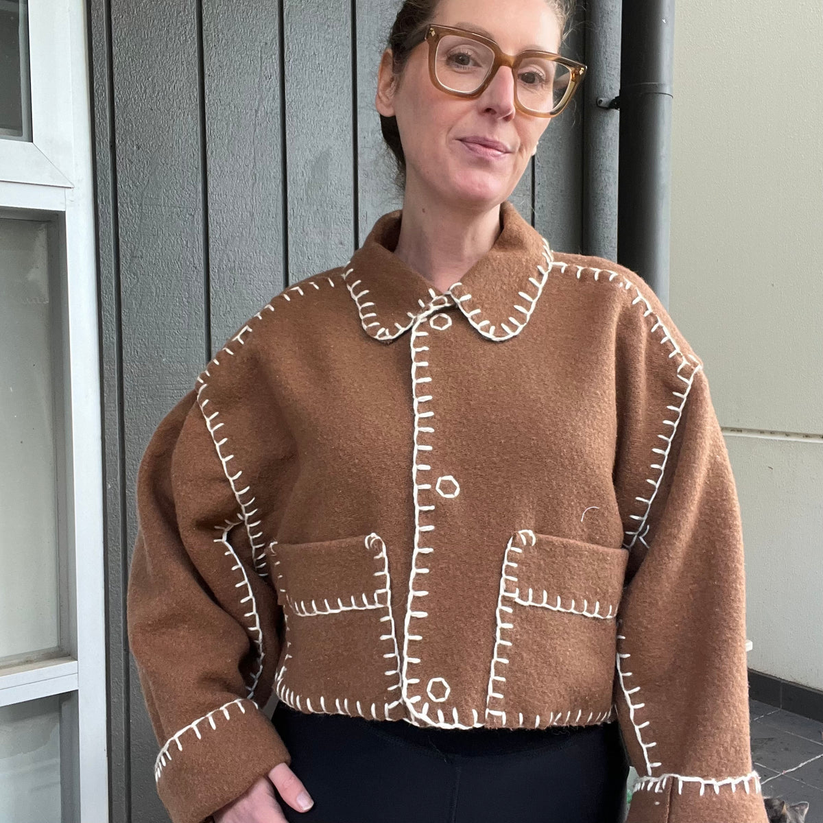Jacket Crop Marron
