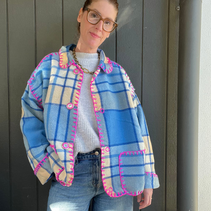 Jacket Bleu et Rose