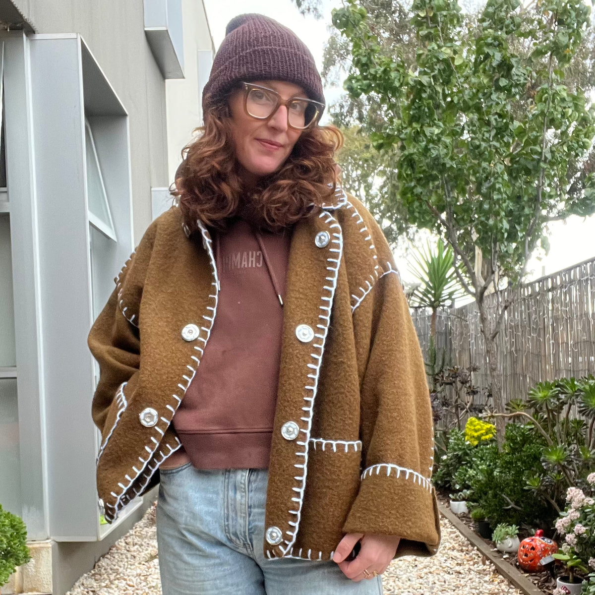JACKET BROWN (SLIGHTLY KHAKI) AND BLUE