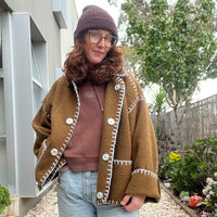 JACKET BROWN (SLIGHTLY KHAKI) AND BLUE