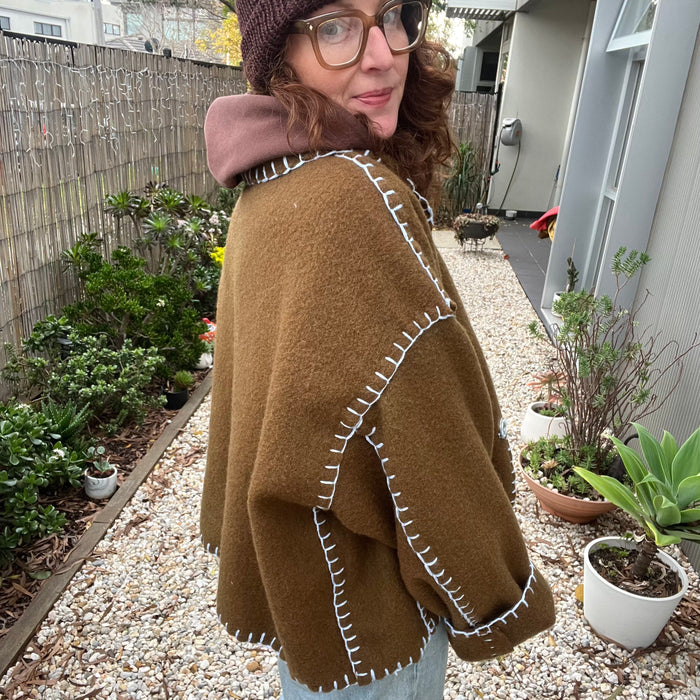 JACKET BROWN (SLIGHTLY KHAKI) AND BLUE