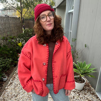 JACKET CORAL AND RED