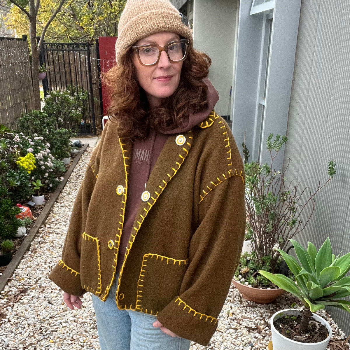 JACKET BROWN (SLIGHTLY KHAKI) AND YELLOW