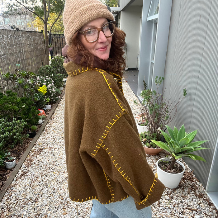 JACKET BROWN (SLIGHTLY KHAKI) AND YELLOW