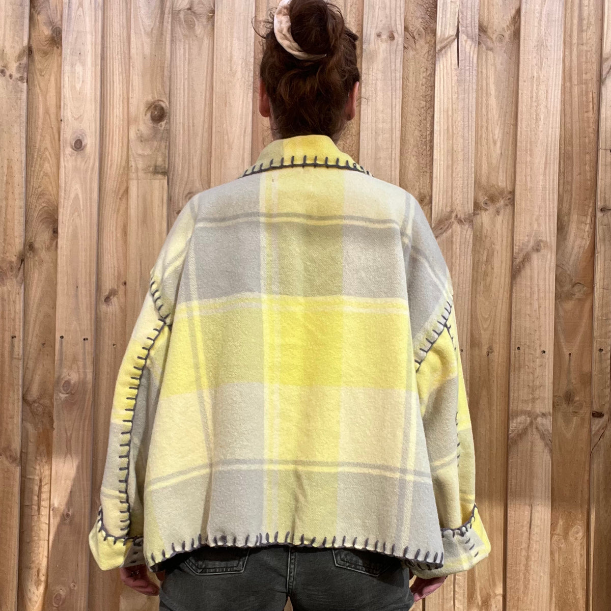 JACKET BUTTER YELLOW AND GREY