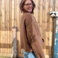 JACKET BROWN AND SHINY GOLD