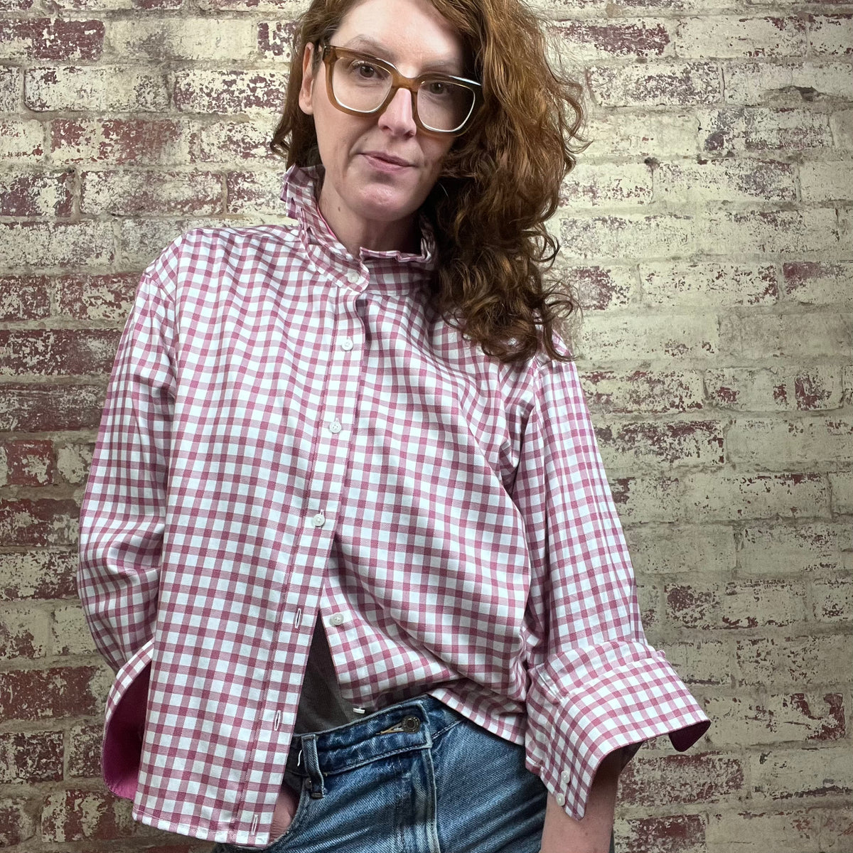 Gingham Rose et Blanc