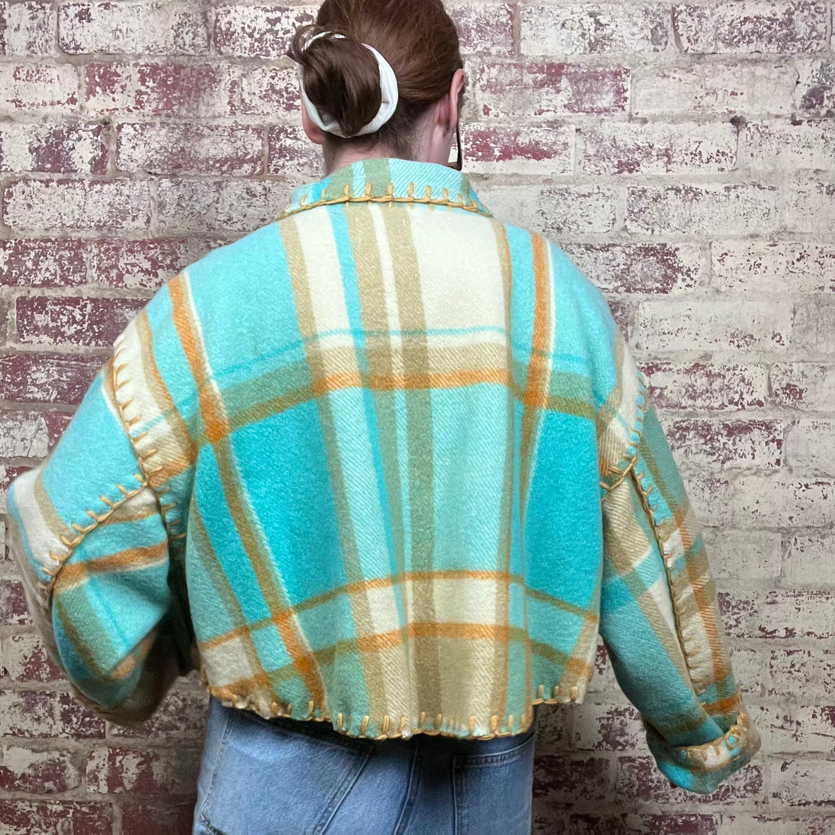 Jacket Crop Bleu Lambswool
