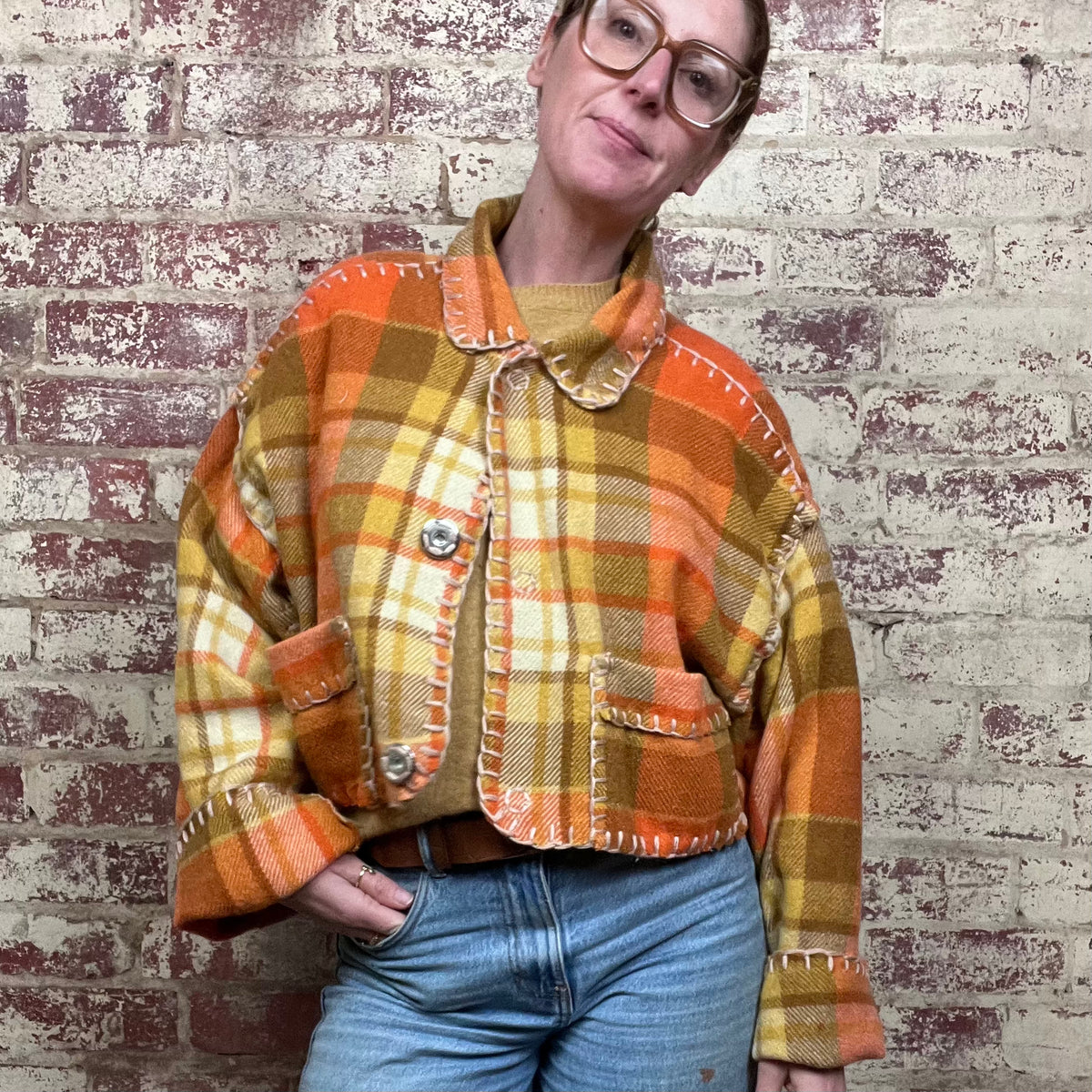 Jacket Crop Orange